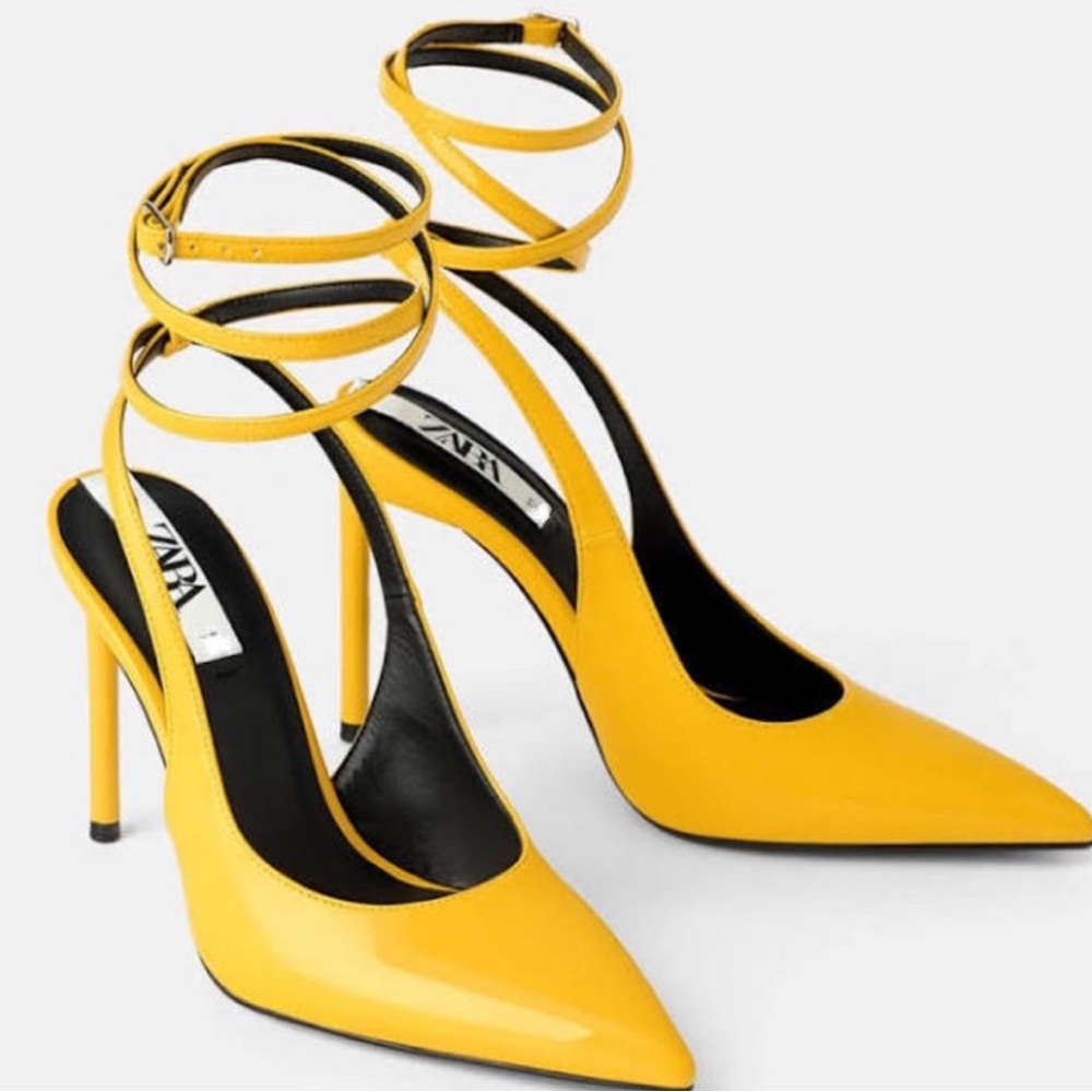 Zara Women's Yellow Strappy Heels